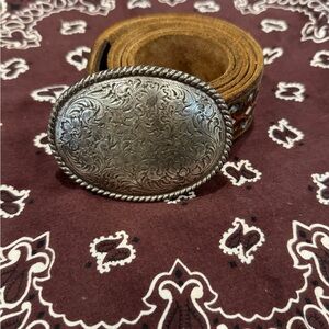 Vintage Silver and Brown Belt